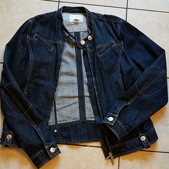 Faconnable Other - Façonnable Dark Denim Motorcycle Jacket